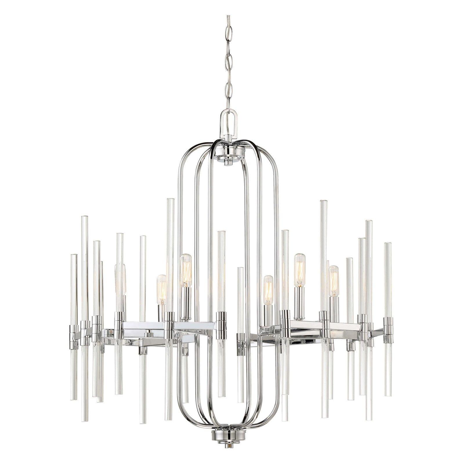 Minka Lavery - Pillar - Chandelier 6 Light Chrome in Transitional Style - 30.25