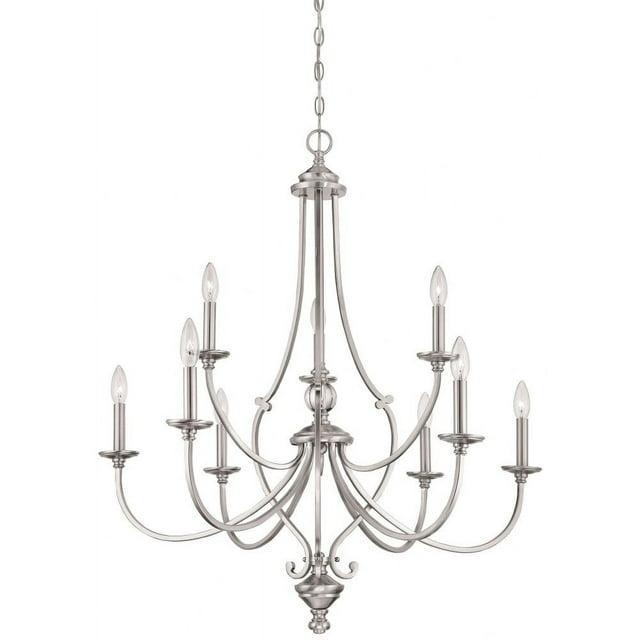 Minka Lavery 3339-84 Araña de Dos Niveles de 9 Luces de la Colección Savannah Row - Níquel