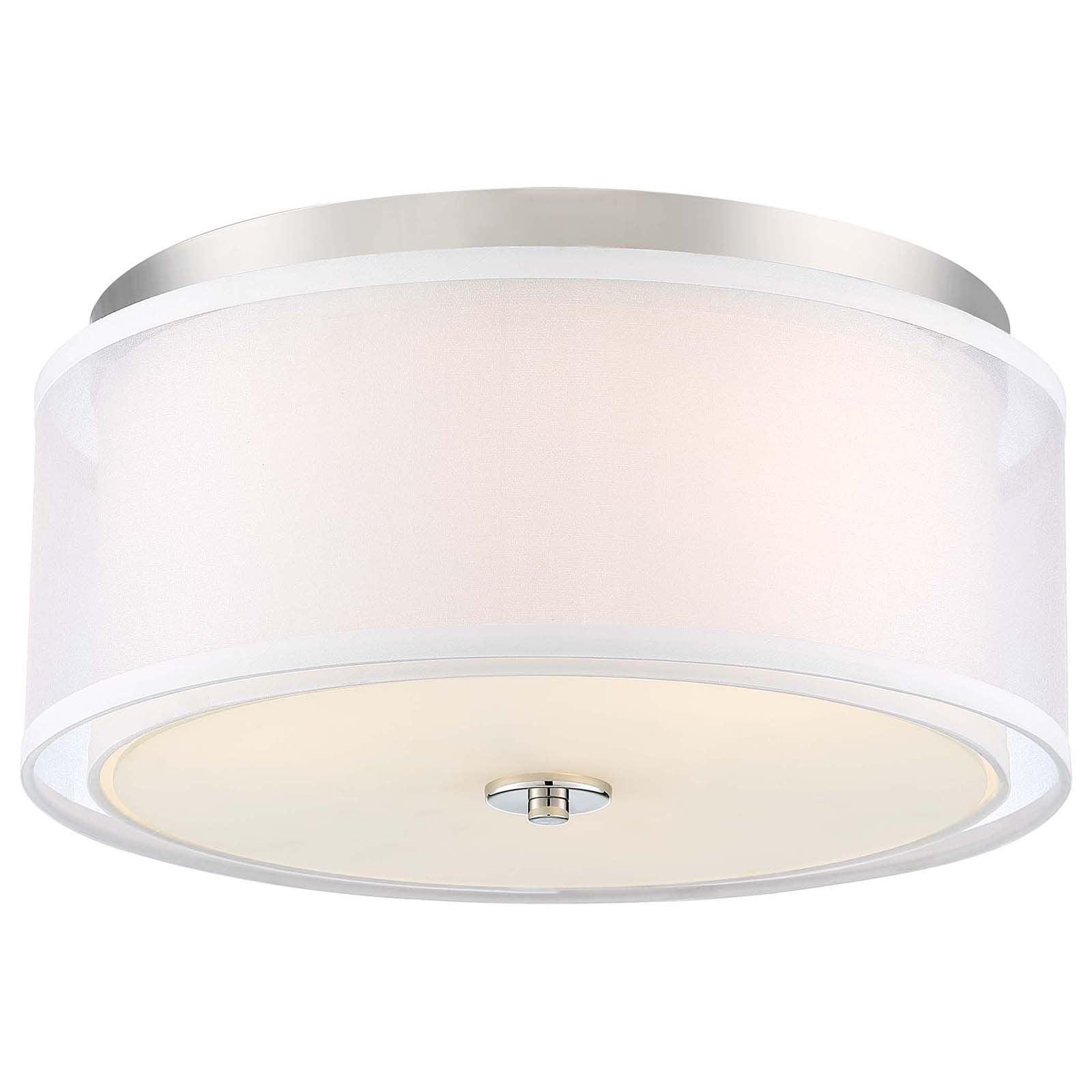 Transitional Polished Nickel 3-Light Flush Mount with Clear Glass