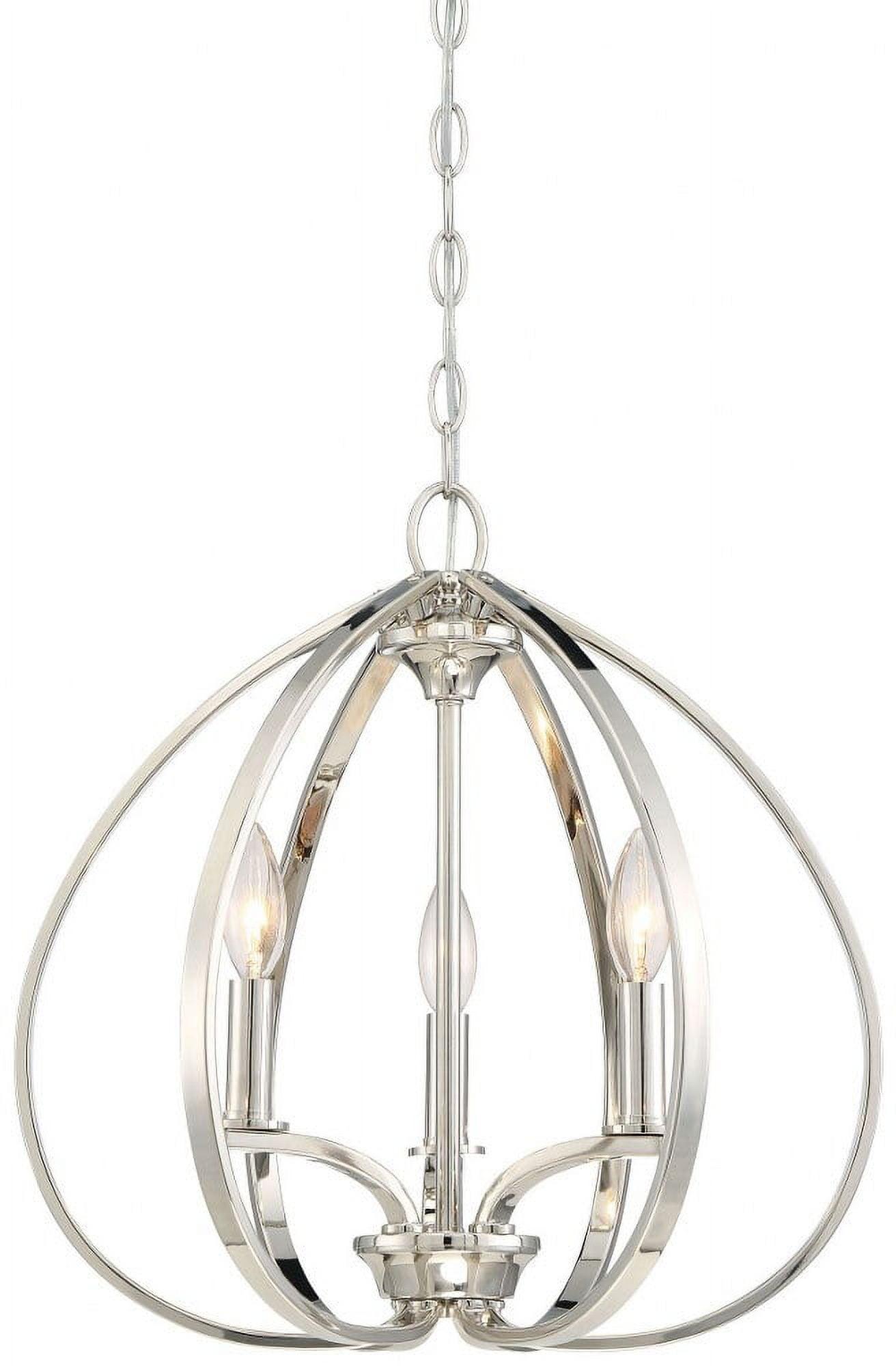 Polished Nickel 3-Light LED Transitional Pendant