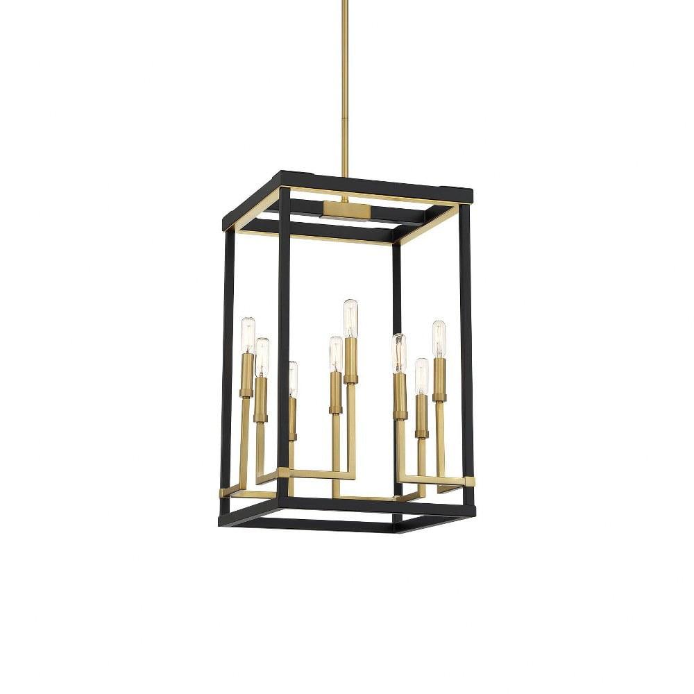 Coal and Soft Brass 8-Light Aluminum Pendant for Indoor/Outdoor Use