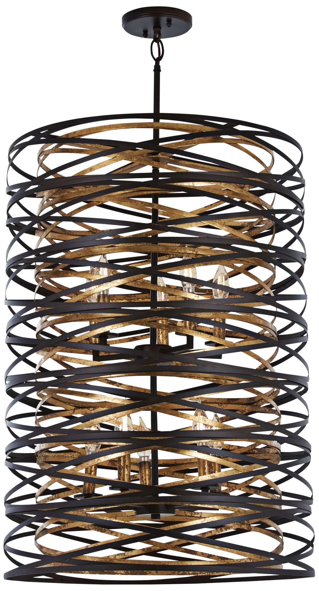 Minka Lavery Vortic Flow 21" Wide Dark Bronze and Gold 10-Light Pendant