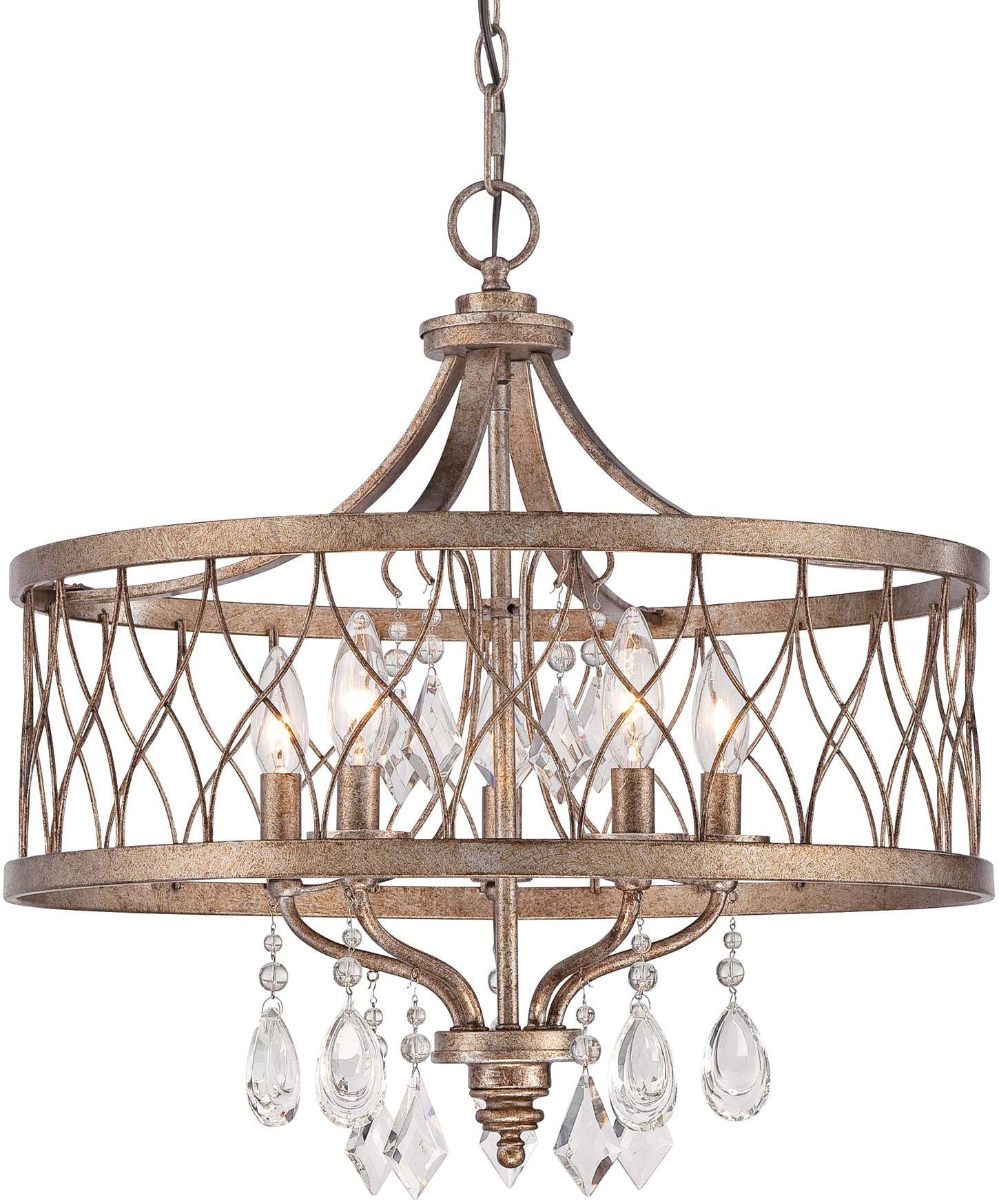 Mini Olympus Gold 5-Light Candle Chandelier with Crystal Accents