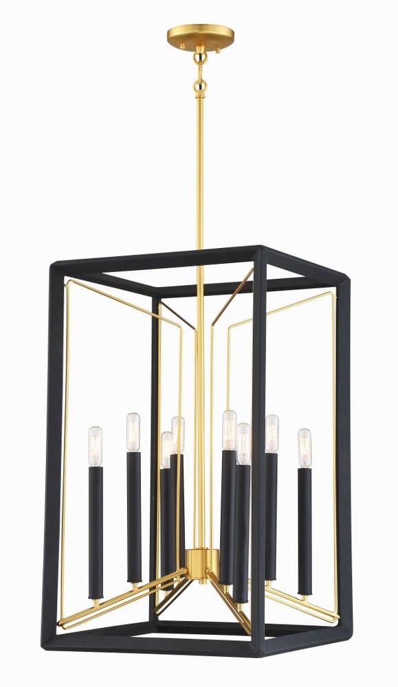 Sable Point Honey Gold 8-Light Lantern Pendant for Indoor/Outdoor