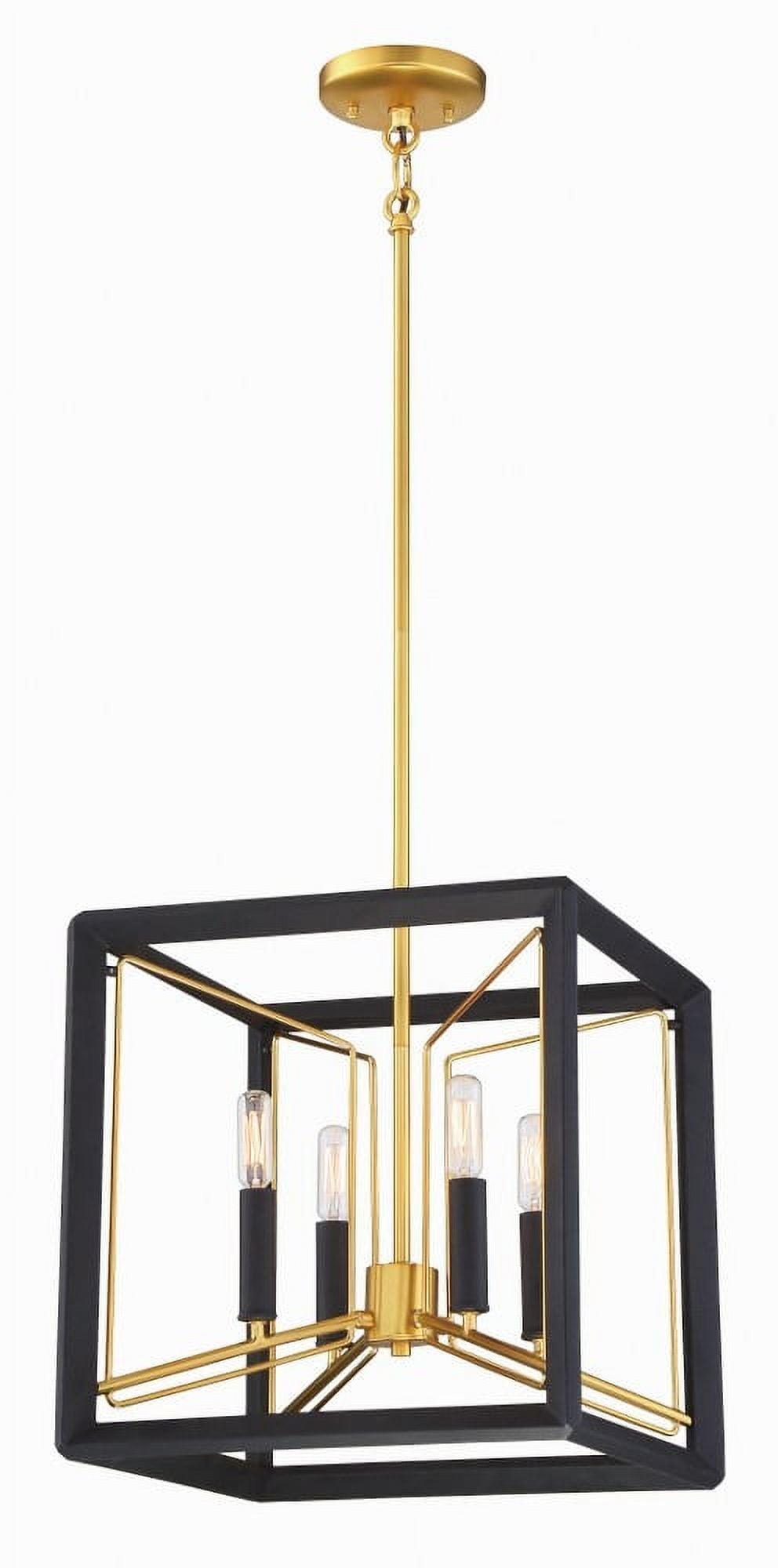 Sand Black and Honey Gold 4-Light Indoor/Outdoor Chandelier