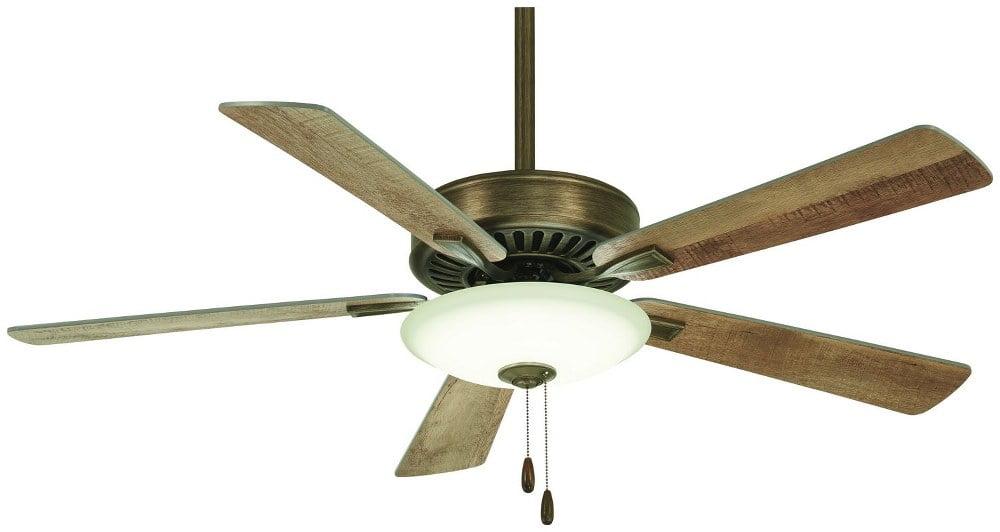 52'' Heirloom Bronze Ceiling Fan with Frosted Glass Light