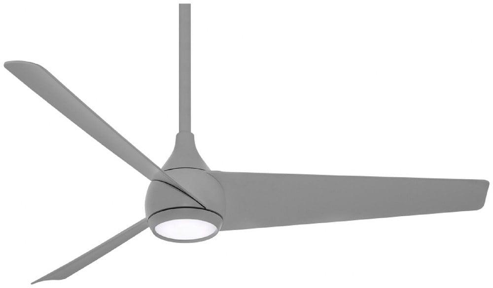 52'' Gray Steel LED Smart Ceiling Fan with Remote Control