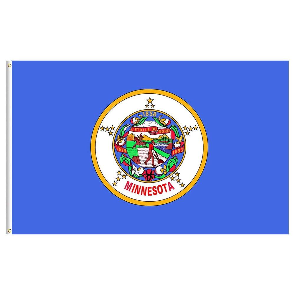 Minnesota State Flag 3x5ft,Double Sided MN State Flag, for Indoor Outdoor Decor