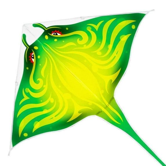 Mint's Colorful Life Devil Fish Kites for Kids AdultsEasy to Fly Delta Kite Single Line Large, Kite Handle Include (Green) Green