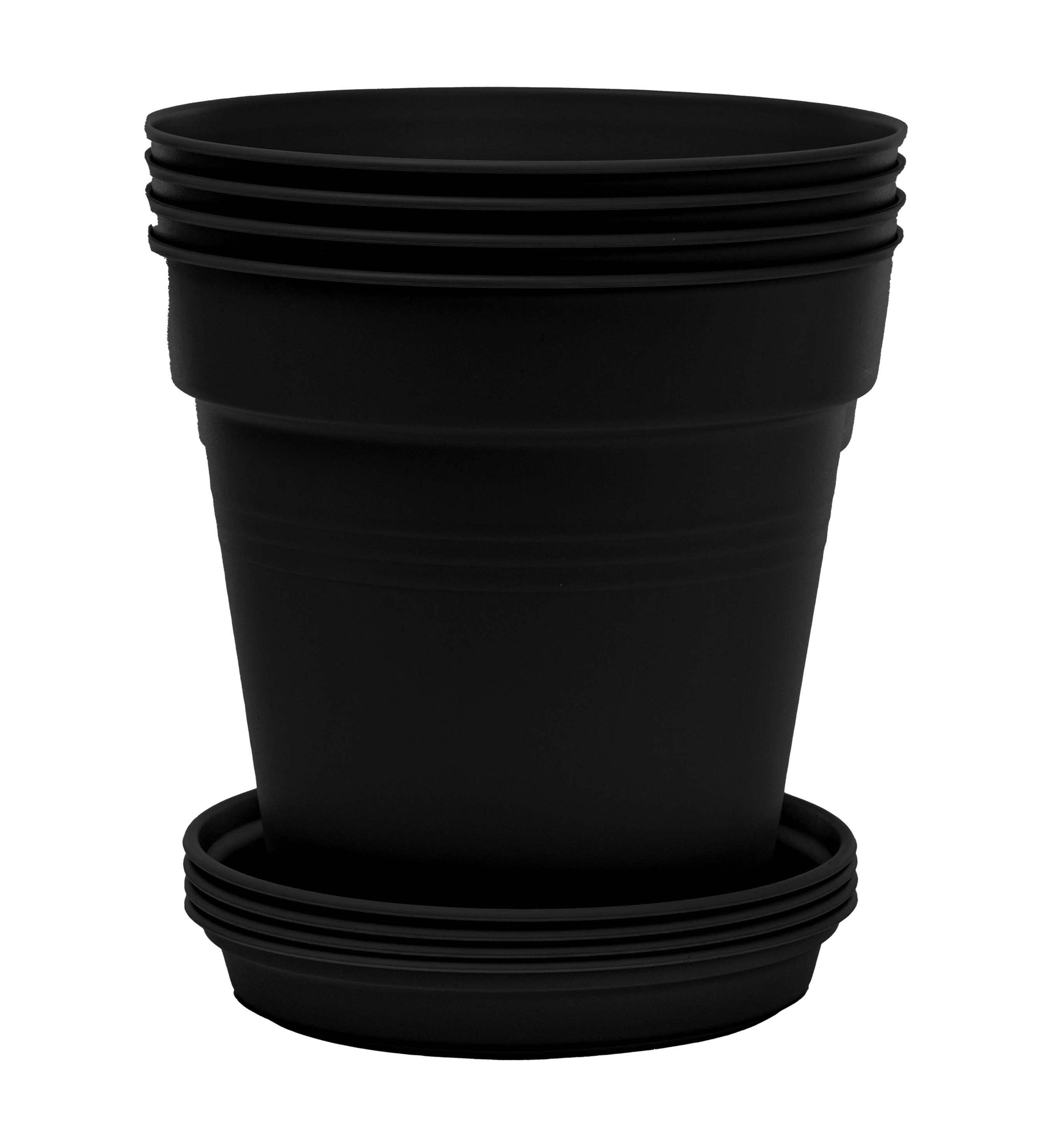 Mintra Garden Pots 4pk (Black, 11cm Diameter (4.3in))