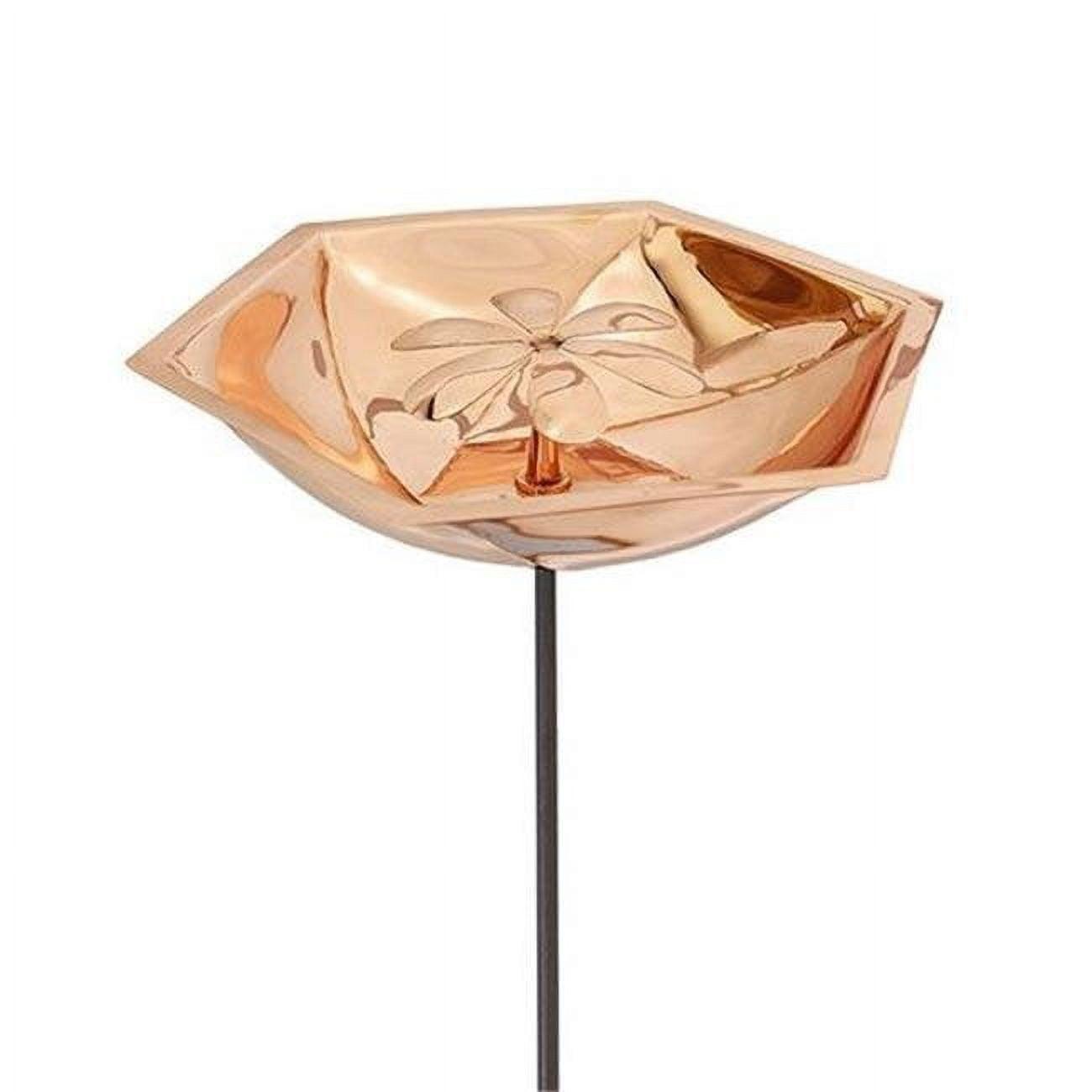 Copper Plated Stainless Steel Bee Fountain Birdbath with Stake