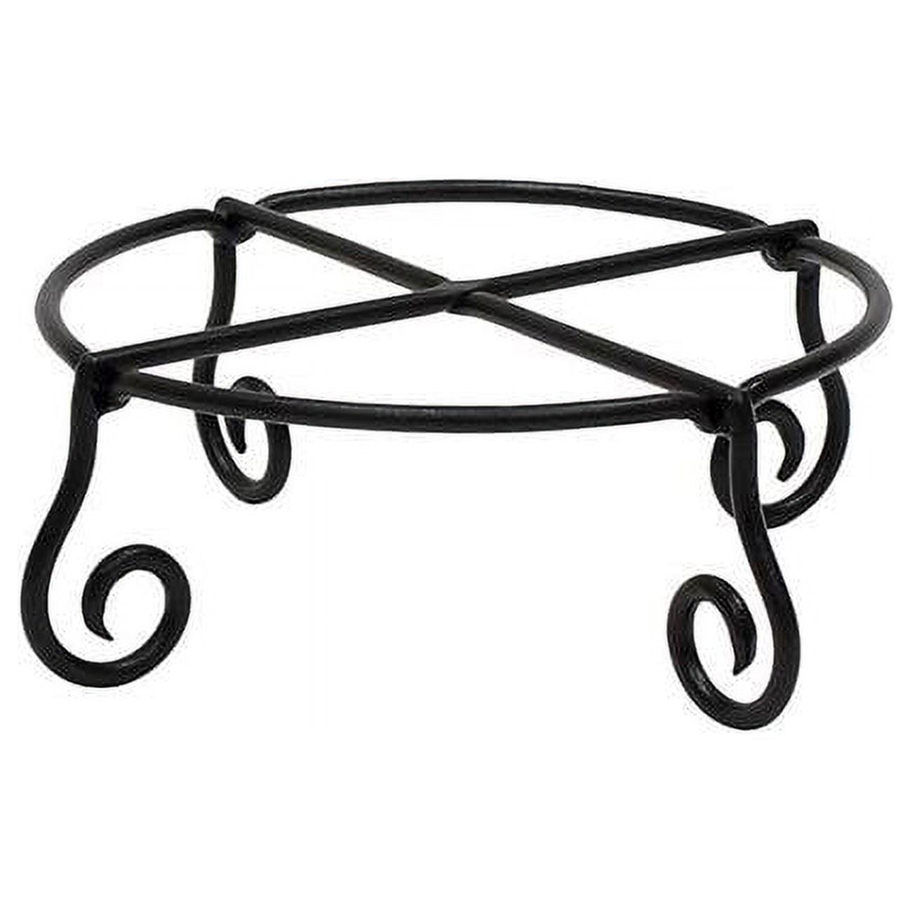 Black Wrought Iron 10-Inch Outdoor Piazza Plant Stand