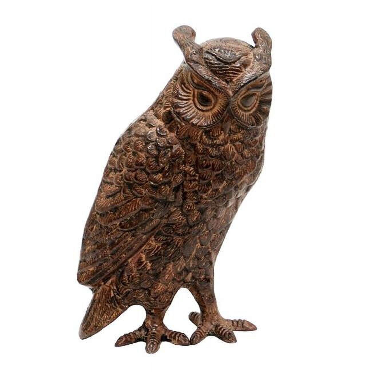 Bronze Great Horned Owl Garden Statue