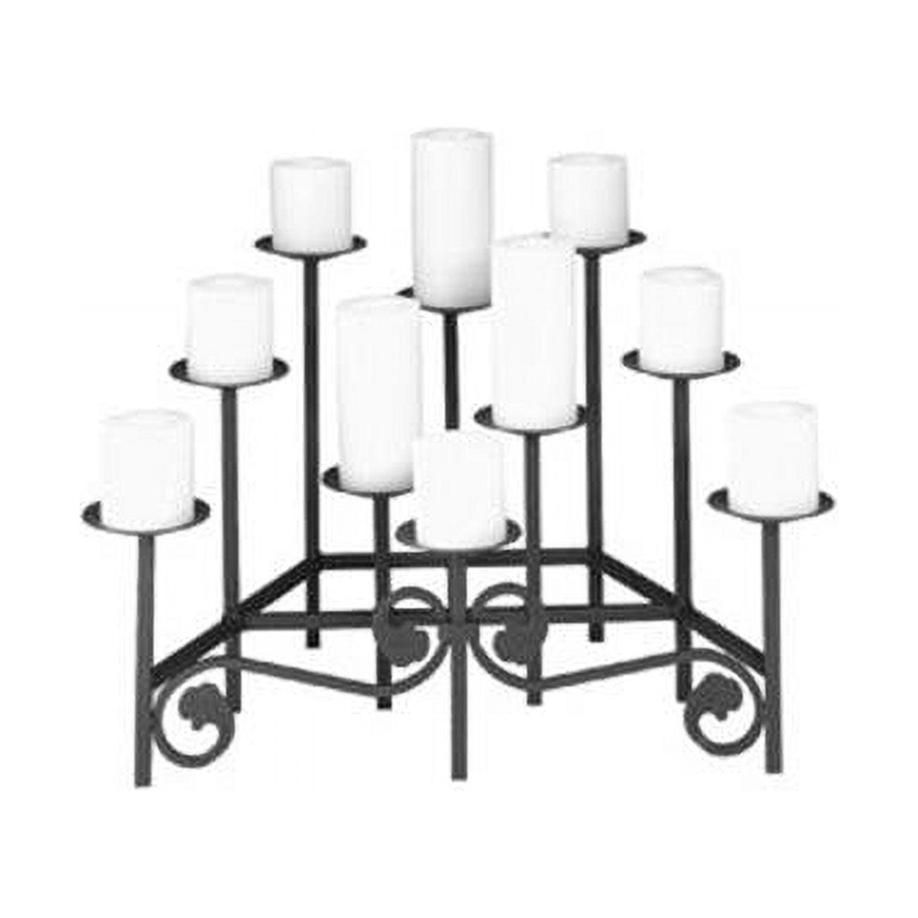 Imperial Black Wrought Iron 24" Candelabra with Scroll Detail