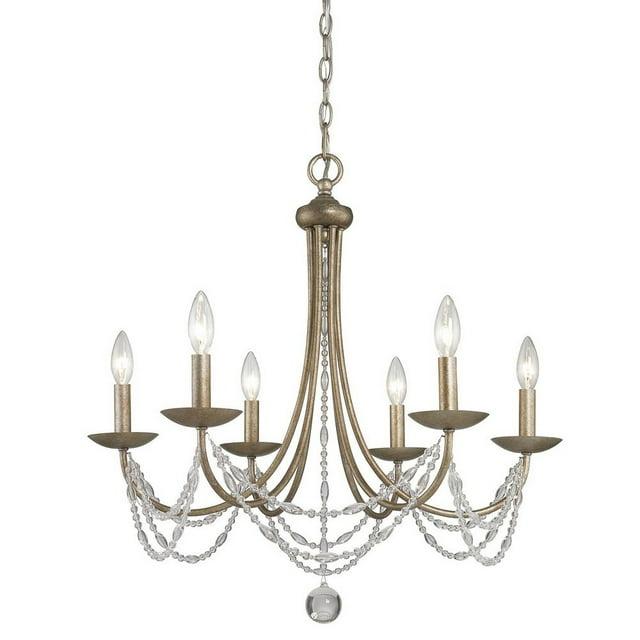 Golden Lighting Mirabella 6-Light Chandelier in Golden Aura