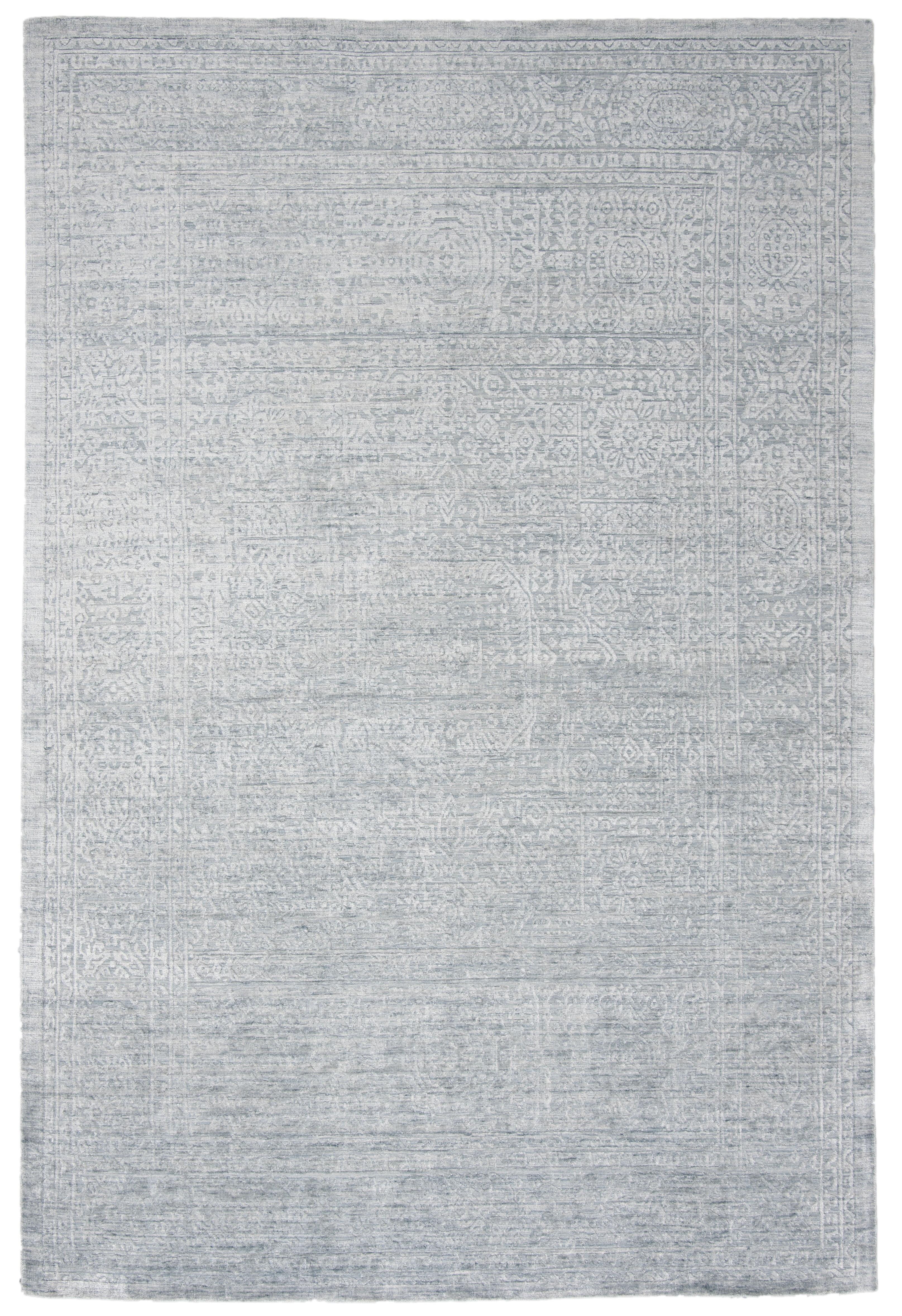 Hollywood Glam Sea Blue Hand-Loomed 6' x 9' Viscose Area Rug