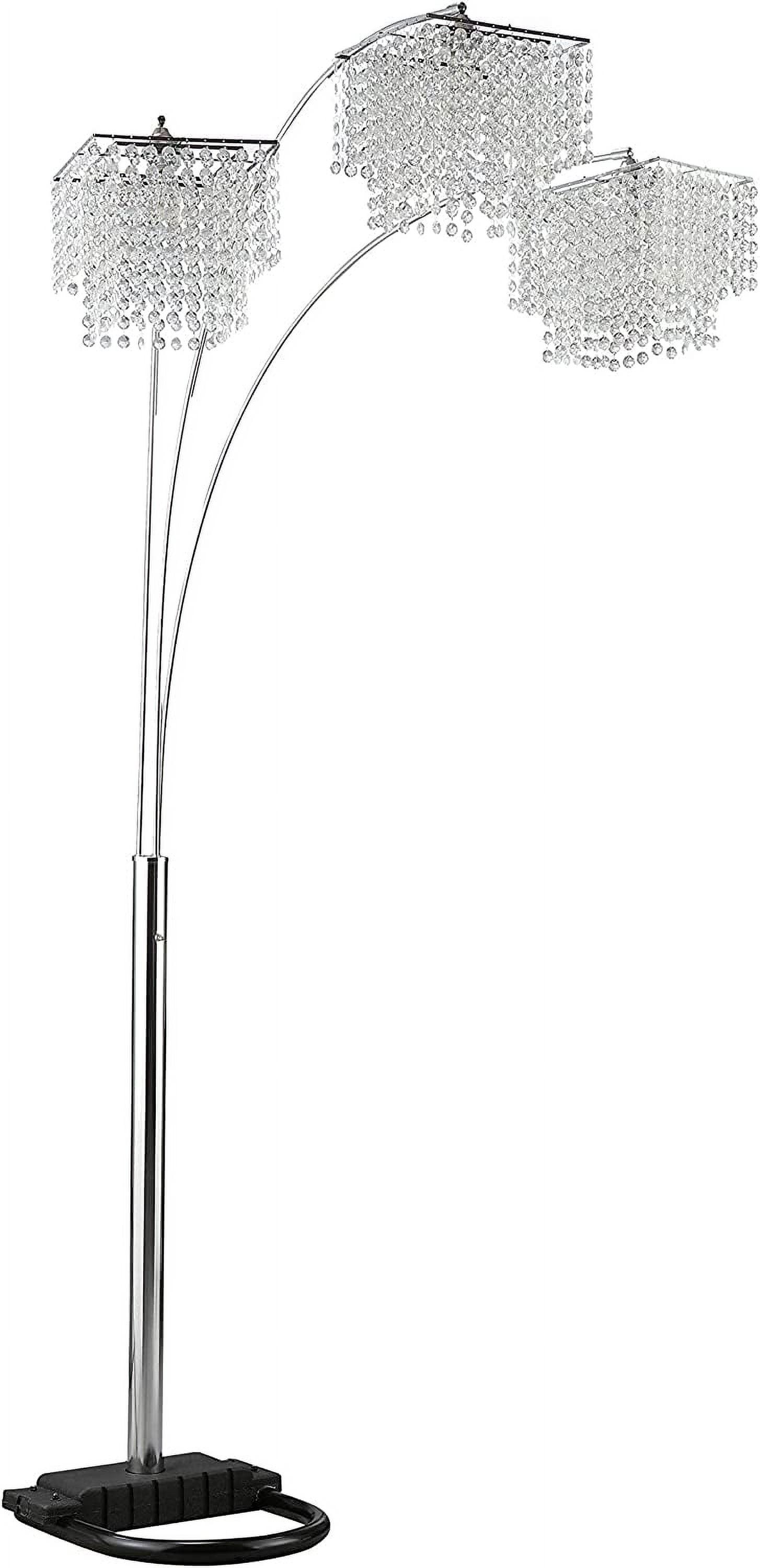 Miriam 3-Light Black and Chrome Arc Floor Lamp