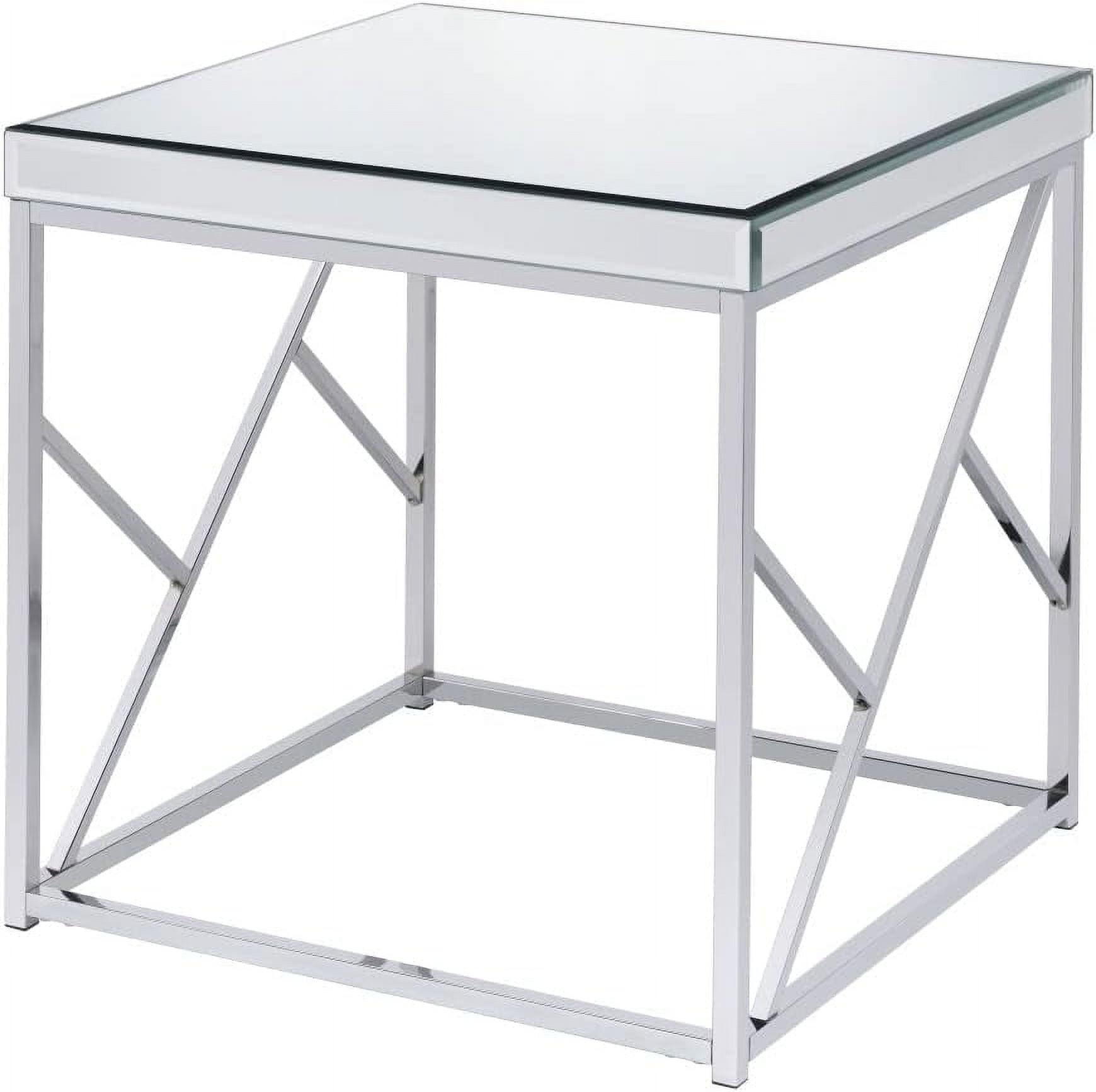 Evelyn 23" Chrome Mirrored Glass Square End Table