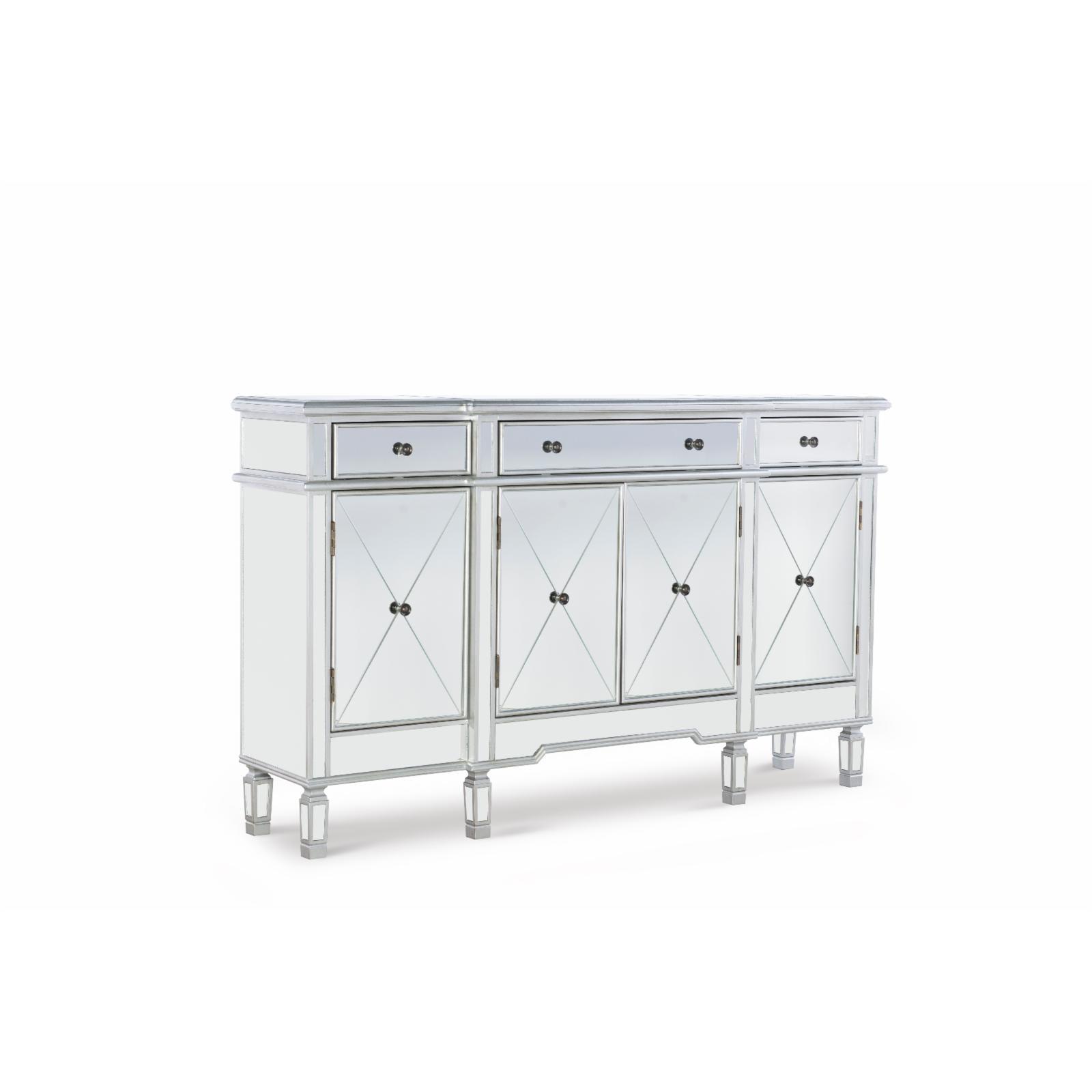 Powell Company Mirrored 4-Door 3-Drawer Console