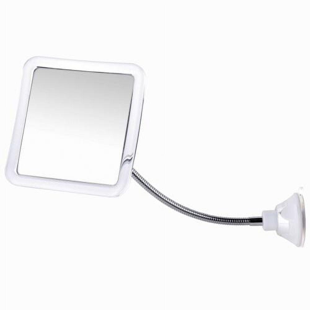 Flexible Fogless Shower Mirror with Adjustable Gooseneck and Suction Cup