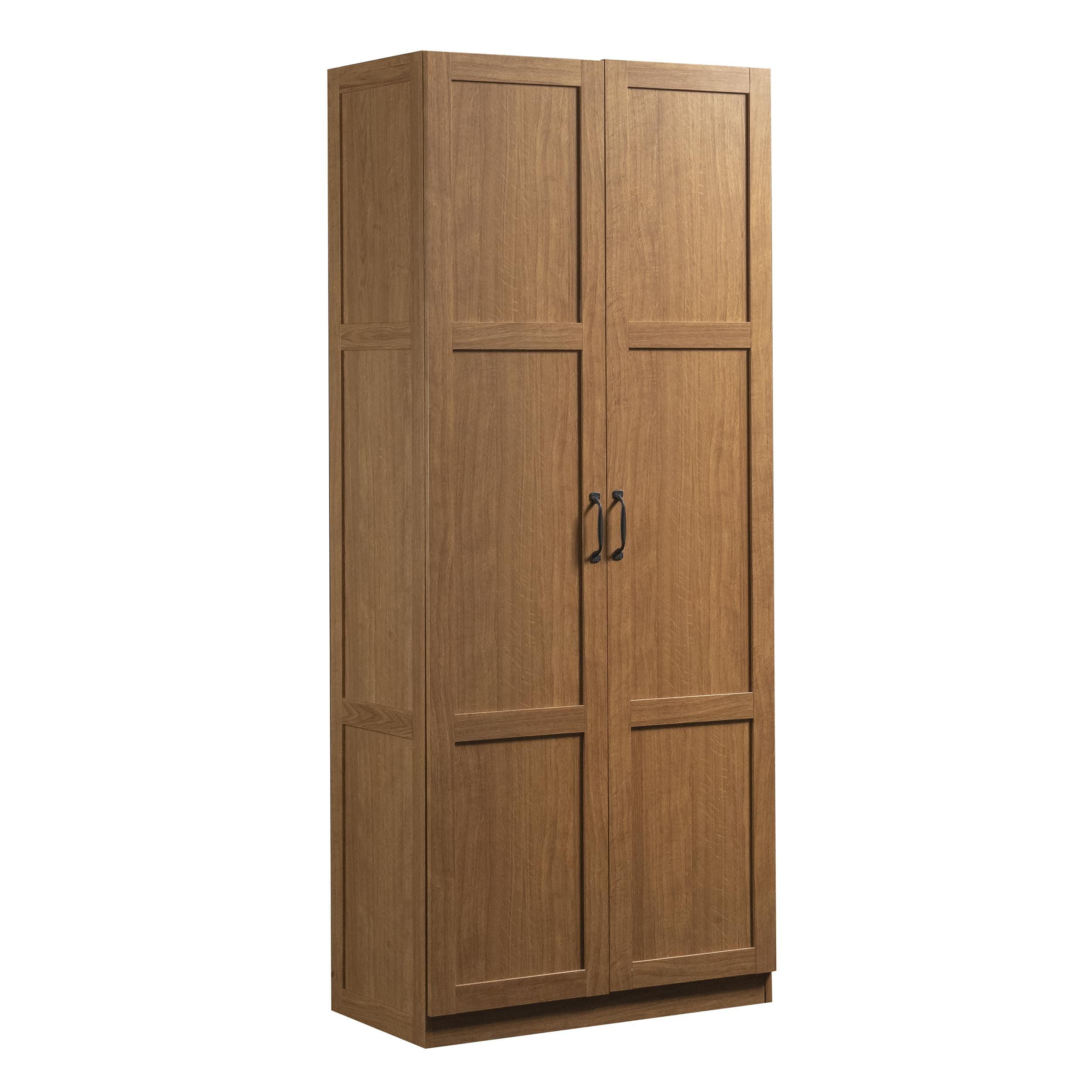 Highland Oak Freestanding Storage Cabinet with Adjustable Shelves