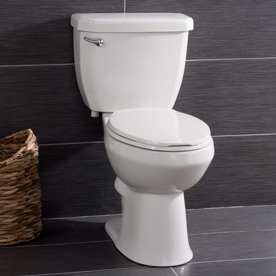 White Round Two-Piece High Efficiency Toilet with Seat