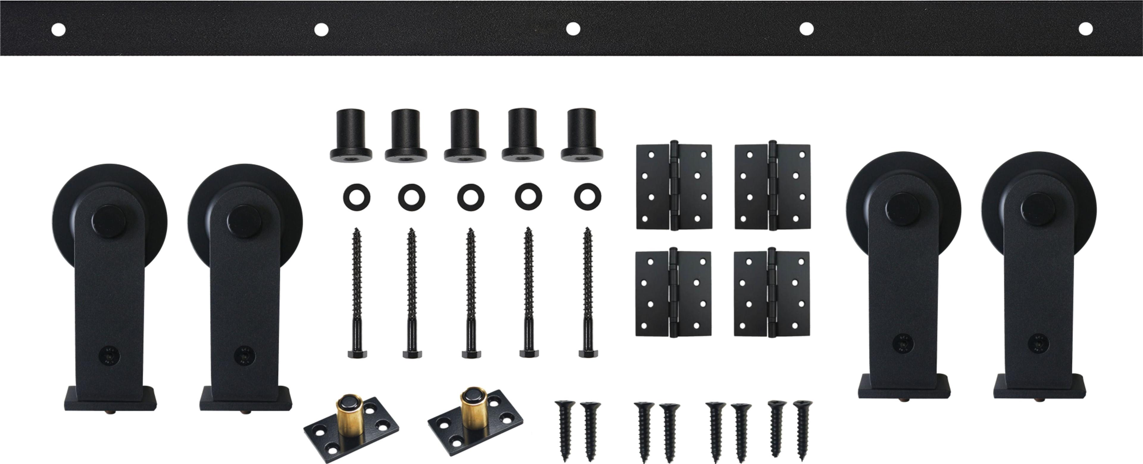 Black 72" Steel Bi-Fold Barn Door Hardware Kit