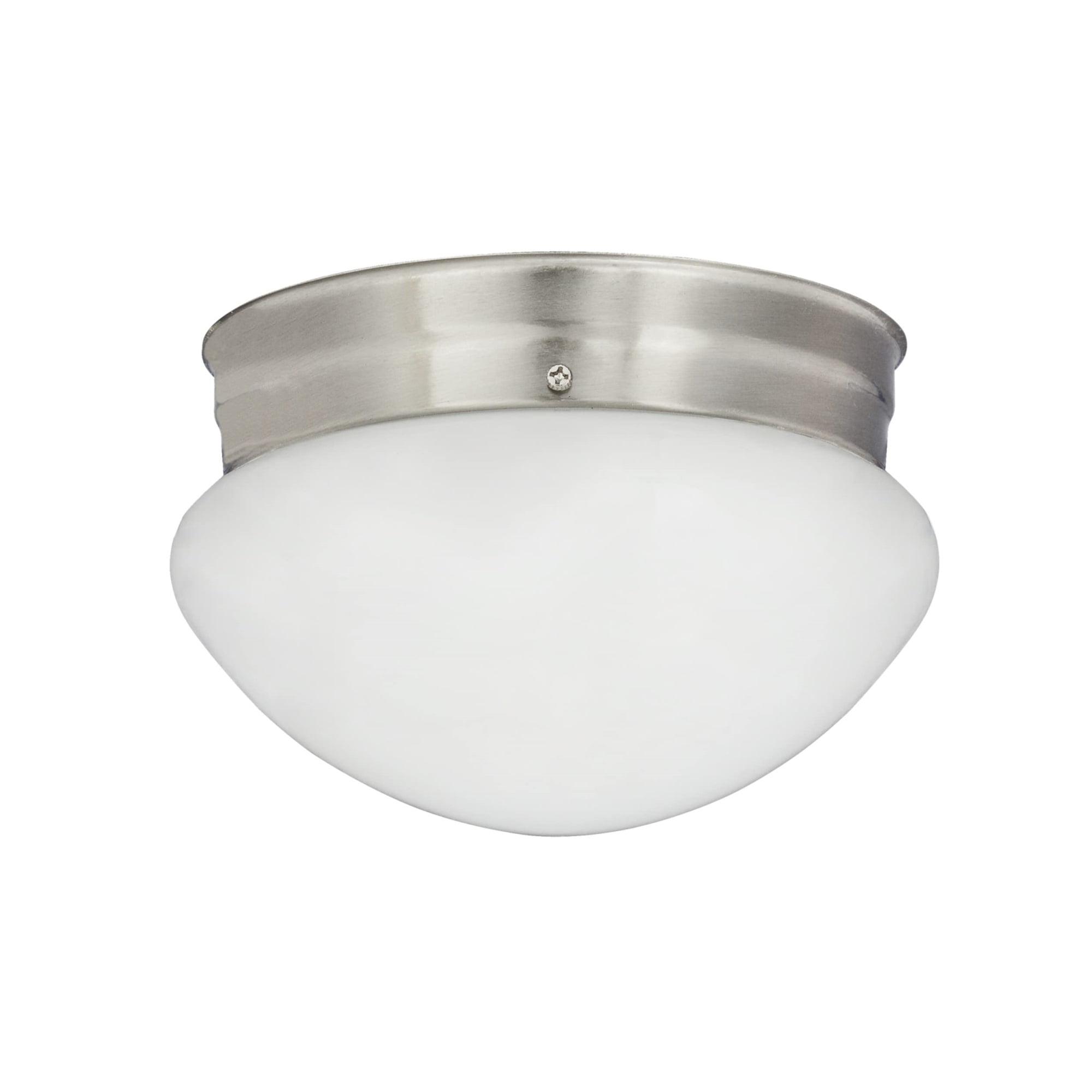 Elegant 8" Frosted Glass Bowl Ceiling Light in Brushed Nickel