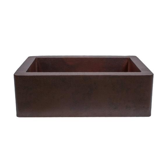 Miseno Mno001nv Artisan 33" Farmhouse Single Basin Copper Kitchen Sink - Antique