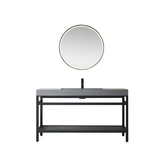 Miseno Mv702860 Ablitas 60" Free Standing Single Basin Vanity Set - Matte Black / Gray