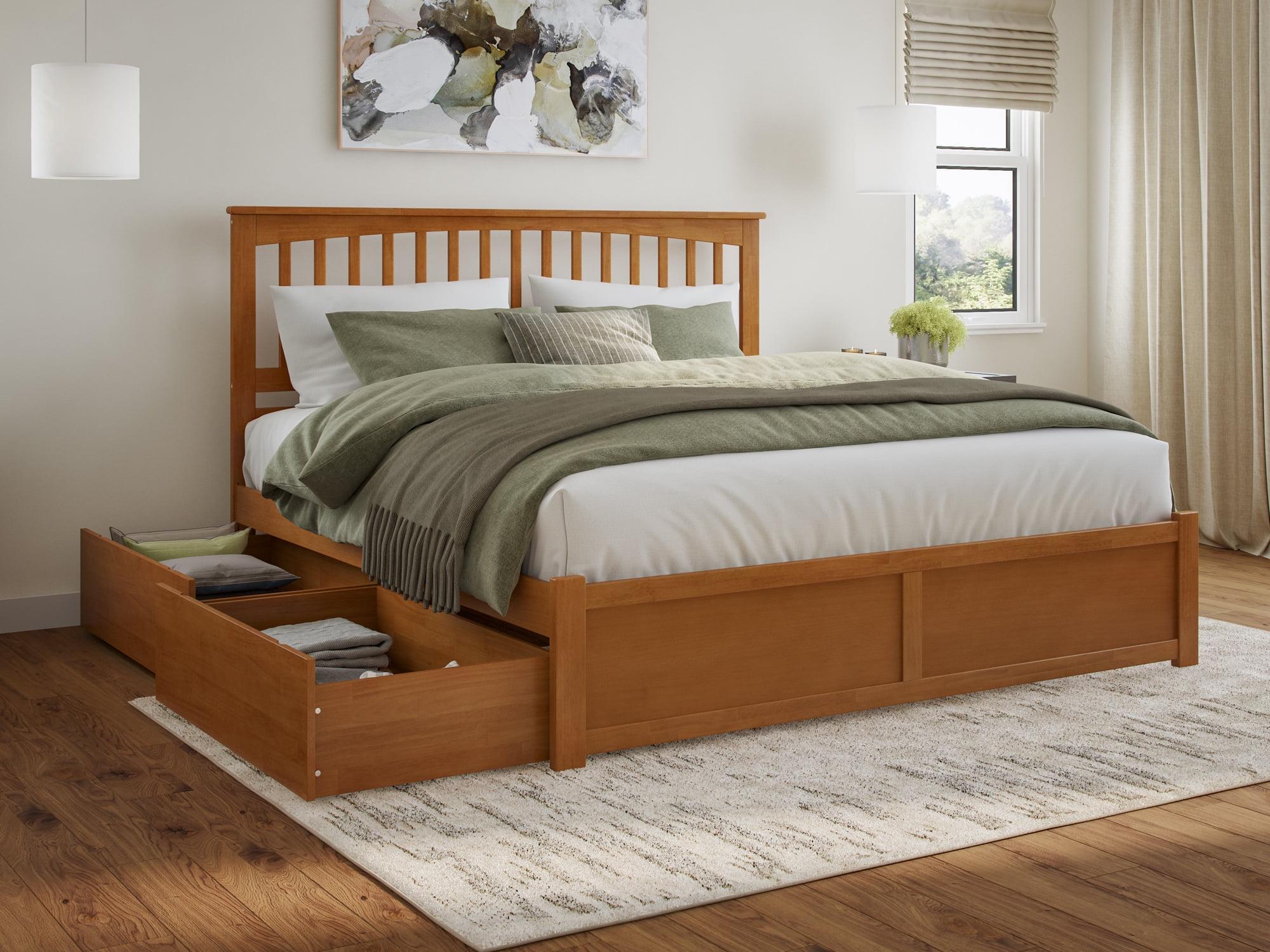 Solid Wood Platform Storage Bed