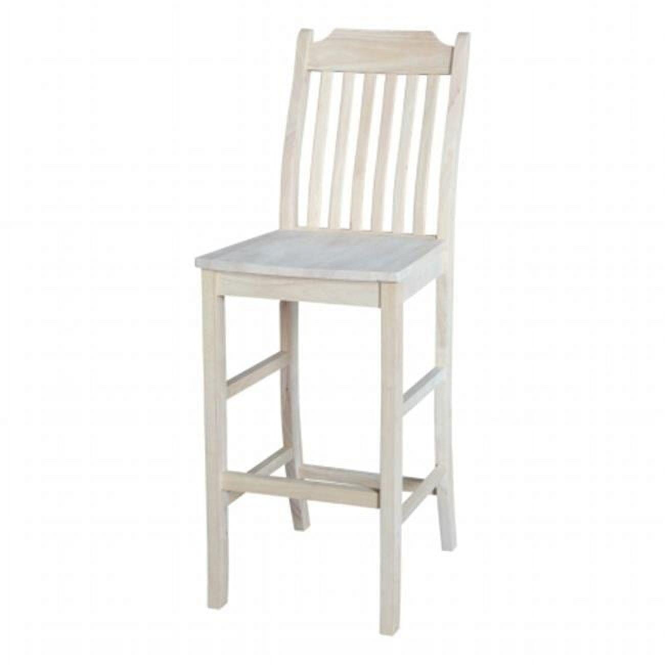 Mission White Wood 30" Bar Height Stool