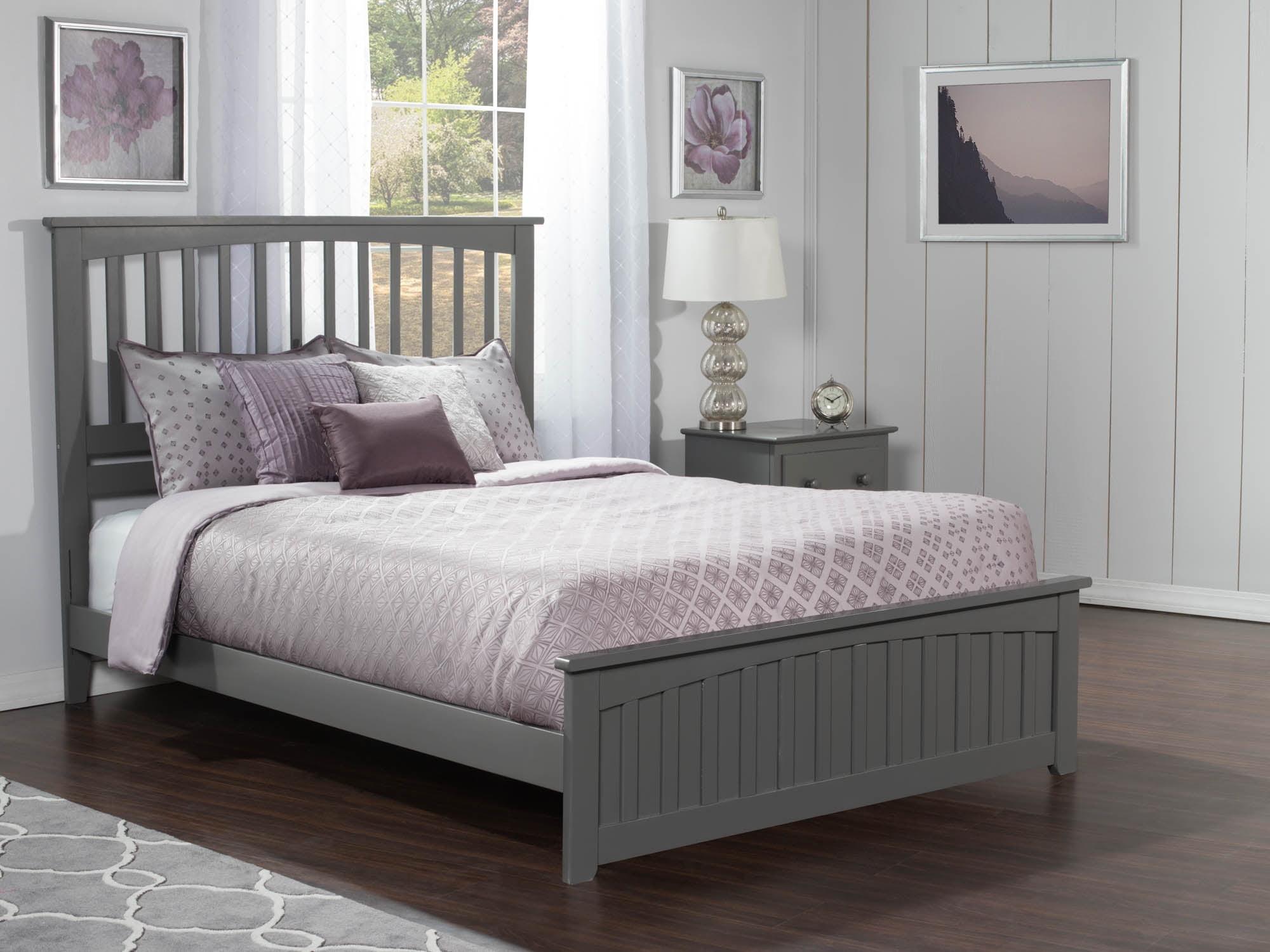 Mission Low Profile Solid Wood Platform Bed with Matching Footboard