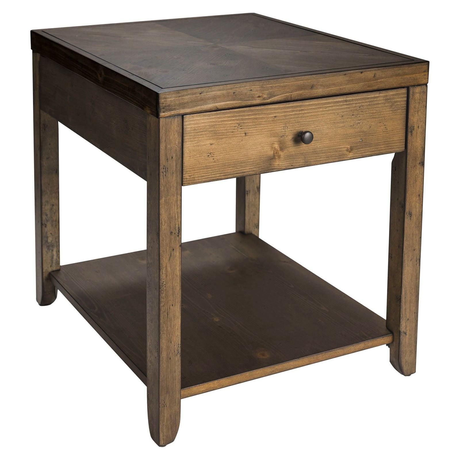 Mitchell Nutmeg Brown Wood End Table with Storage