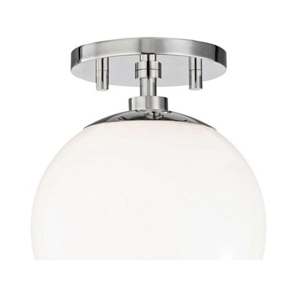 Mitzi Stella 1 - Light Semi-Flush Mount in  Polished Nickel White Shade