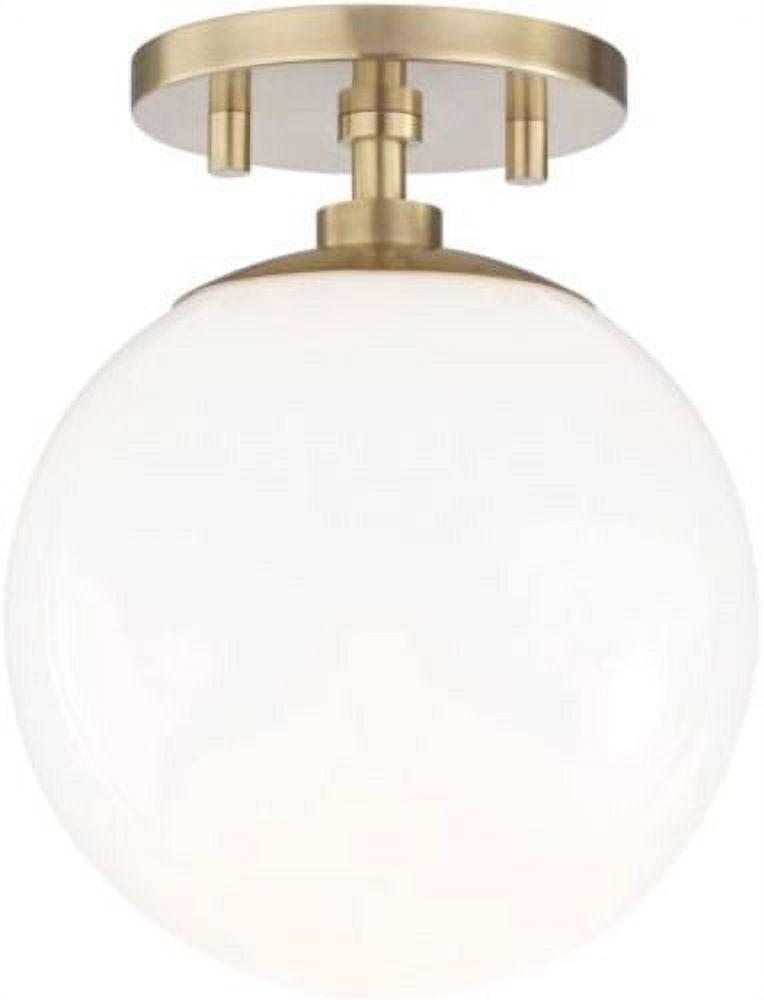 Mitzi Stella 1 - Light Semi-Flush Mount in  Aged Brass White Shade