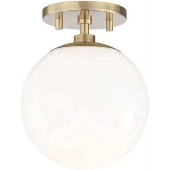 Mitzi Stella 1 - Light Semi-Flush Mount in  Aged Brass White Shade