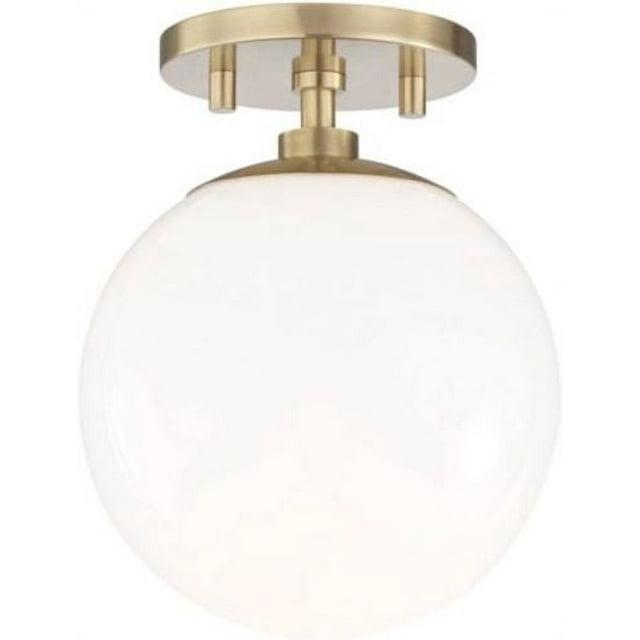 Mitzi Stella 1 - Light Semi-Flush Mount in  Aged Brass White Shade