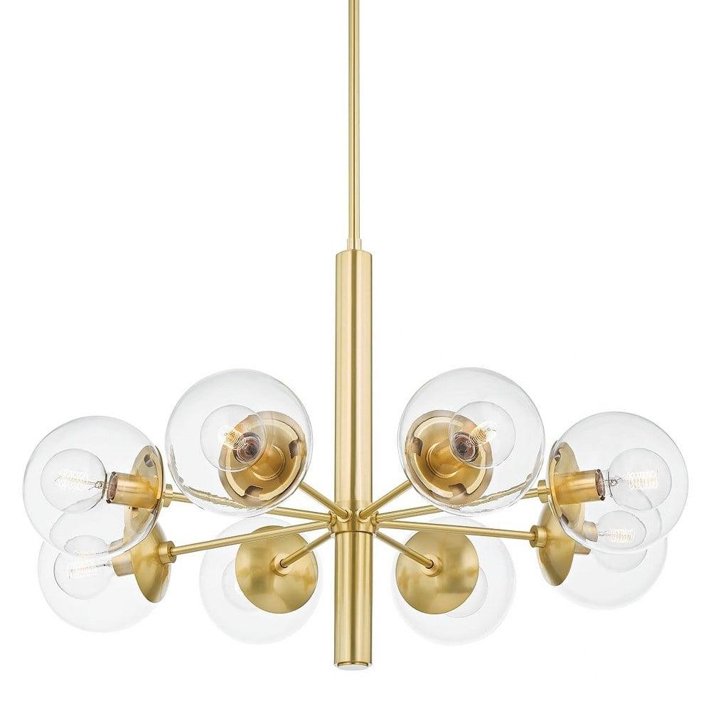 Lia Chandelier - Clear / 8 Light / Antique Brass