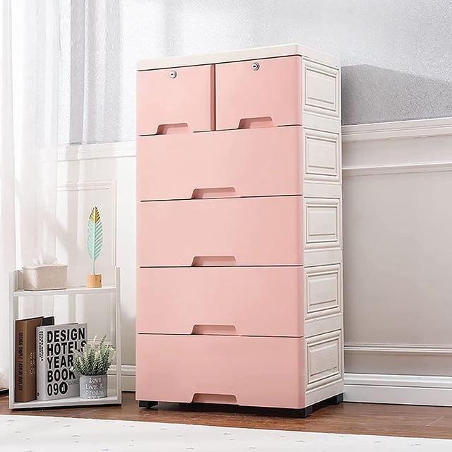 Plastic Storage Dresser Bedroom 6 Drawer Clothes Organizer Tower Cabinet Office