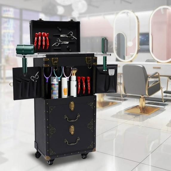 YaoTown Lockable Hairdressing Organizer Tool Box with Hair Dryer Holder