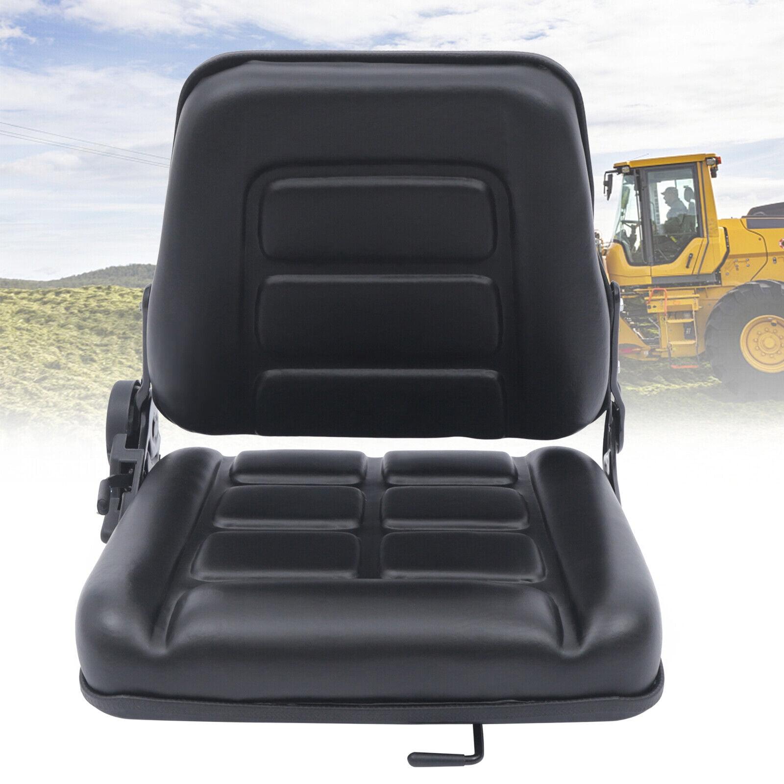 Black Adjustable PVC Forklift and Tractor Seat with Armrests