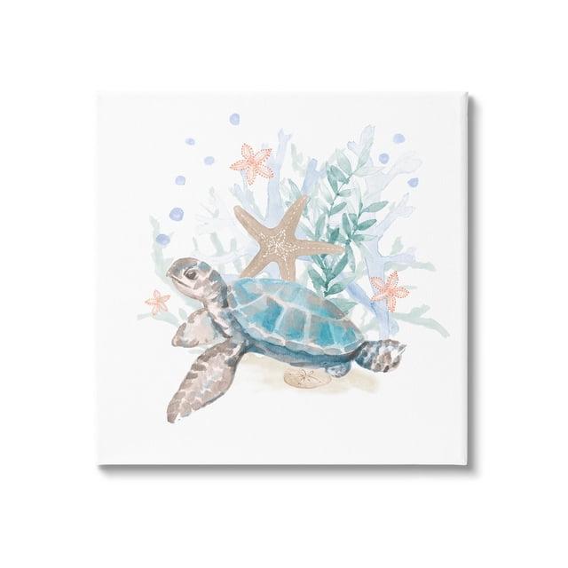 Stupell Industries " Mixed Sea Life Tortoise Swimming " by Lanie Loreth Painting Print