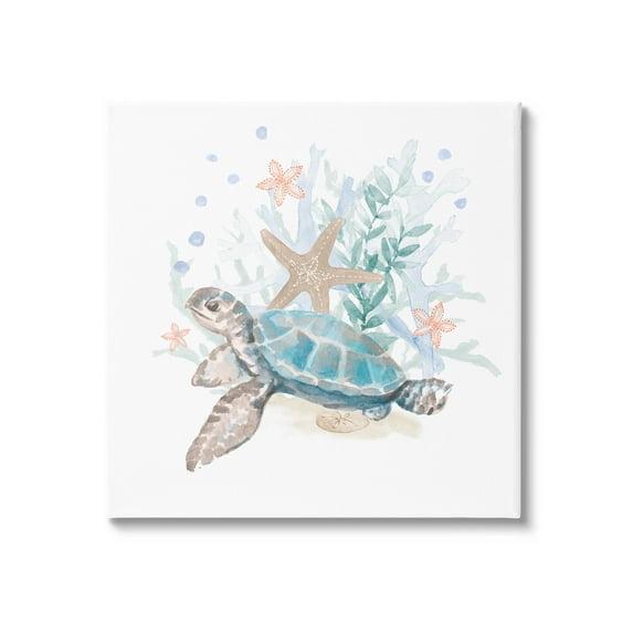 Stupell Industries " Mixed Sea Life Tortoise Swimming " by Lanie Loreth Painting Print