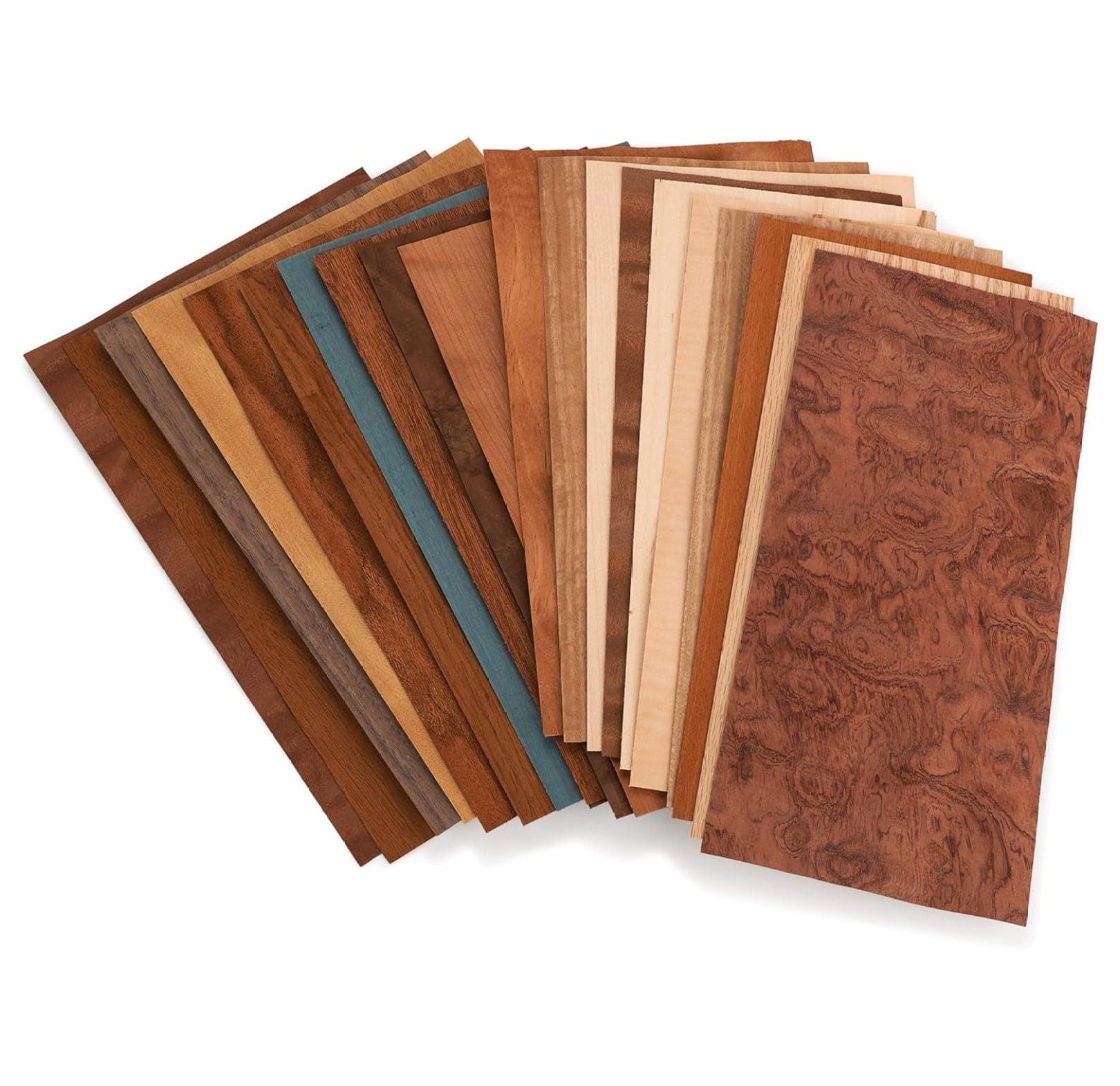 Mixed Variety Domestic & Exotic Hardwood Veneer Pack, 10 sq ft