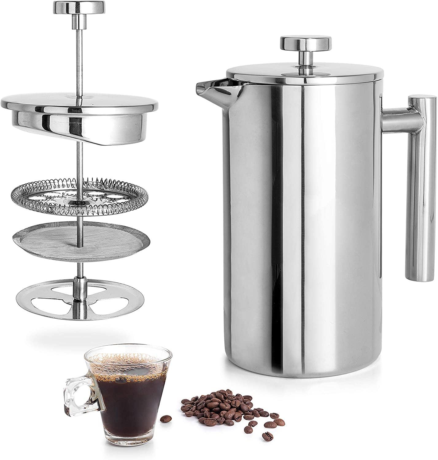 Stainless Steel Double Wall Insulated French Press Coffee Maker 27 Oz