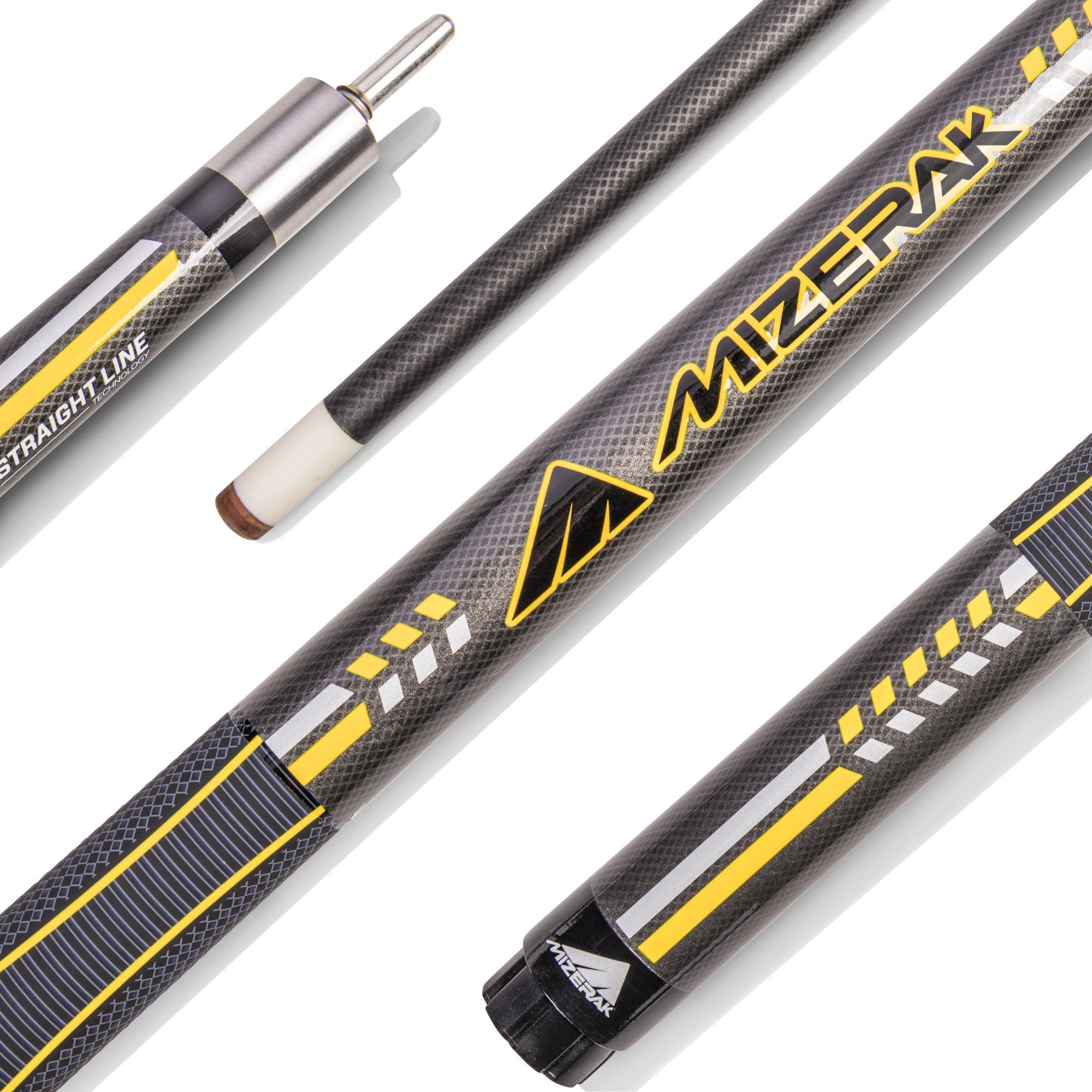 Mizerak 2-Piece Black Premium Carbon Composite 3D Grip Cue - 58" - with Straight Line Technology to Prevent Warping