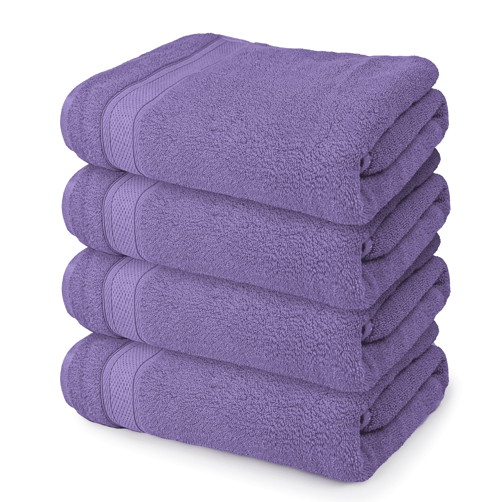 Light Purple 4-Piece 100% Cotton Bath Towel Set