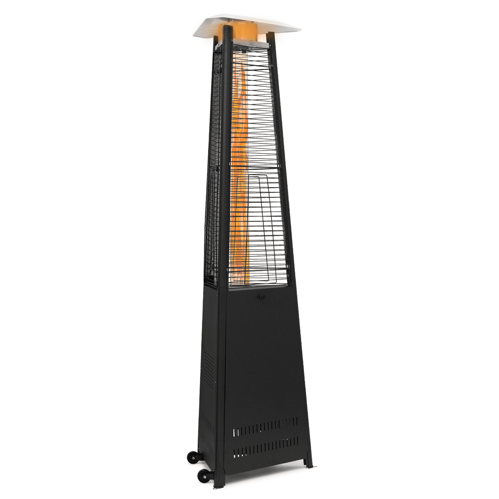 Black 42,000 BTU Propane Pyramid Patio Heater with Glass Tube