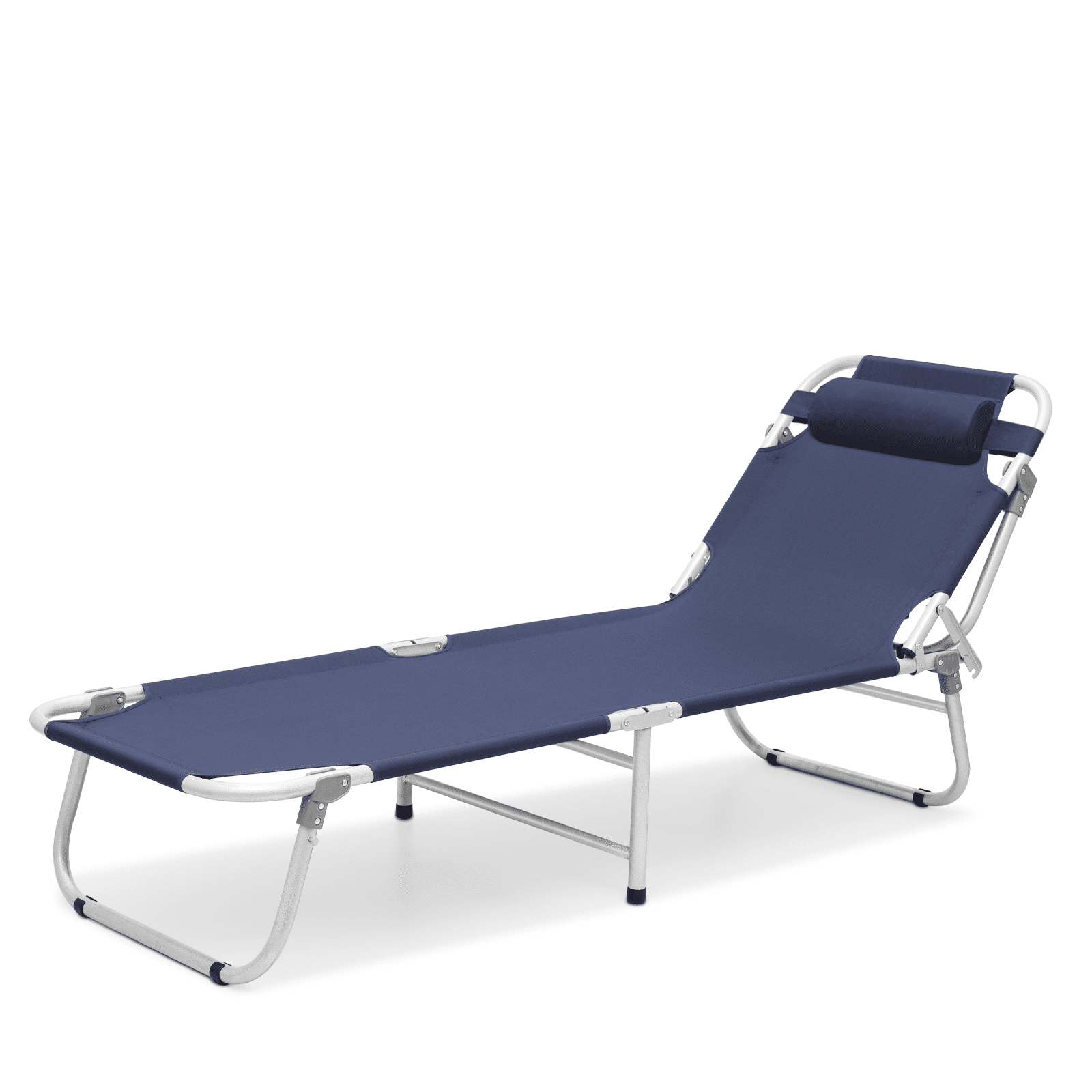 Navy Blue Adjustable Steel Frame Camping Cot